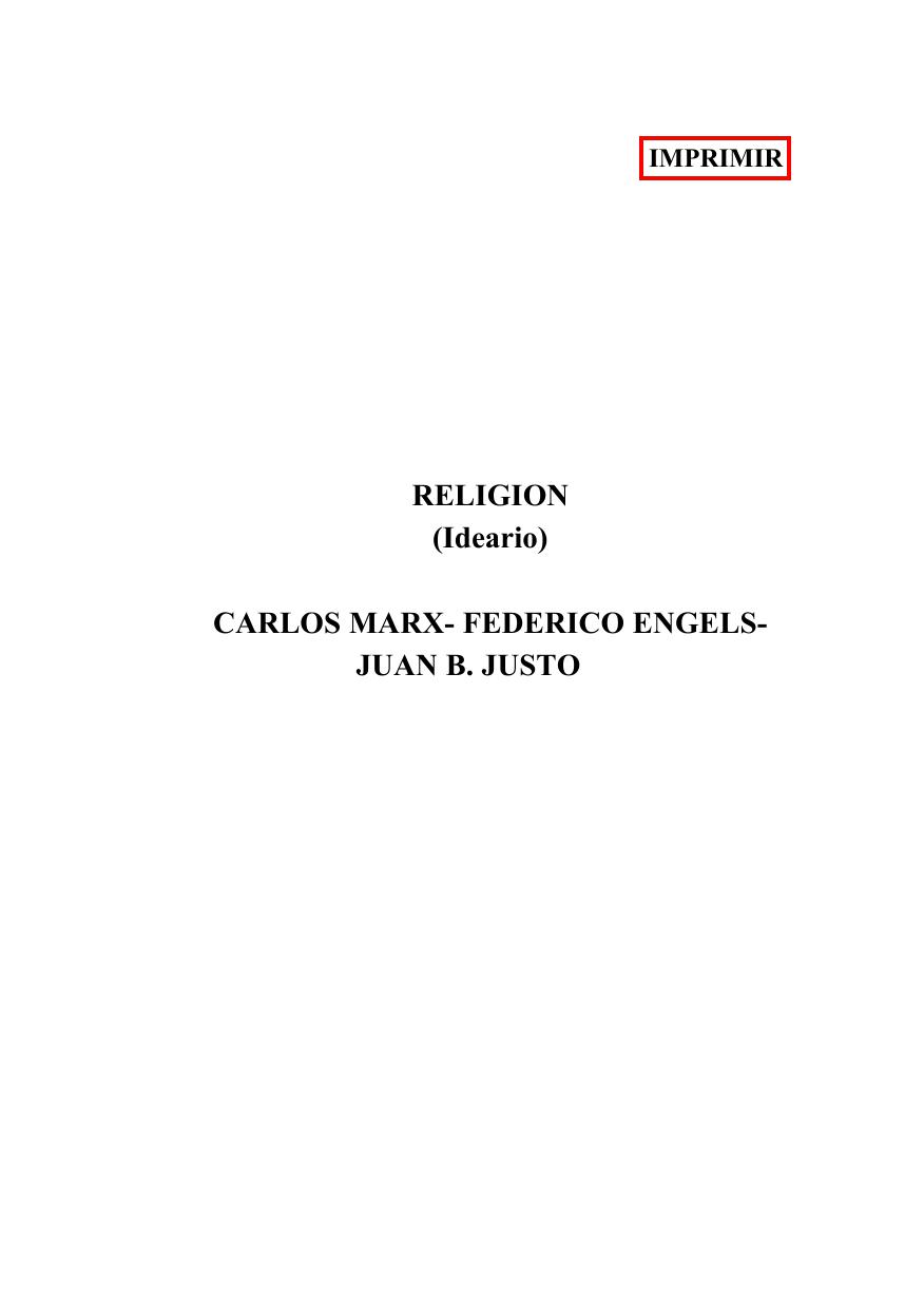 Fragmentos de obras de Marx y Engels sobre el tema religión